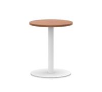 Italia 600mm Poseur Round Table Walnut Top 720mm High White Leg