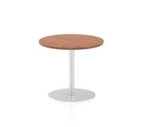 Italia 600mm Poseur Round Table Walnut Top 725mm High Leg