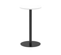 Italia 600mm Poseur Round Table White Top 1145mm High Black Leg
