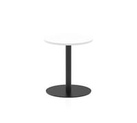 Italia 600mm Poseur Round Table White Top 720mm High Black Leg