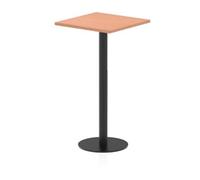 Italia 600mm Poseur Square Table Beech 1145mm High Black Leg