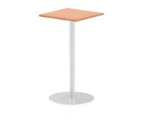 Italia 600mm Poseur Square Table Beech Top 1145mm High Leg