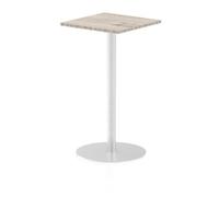 Italia 600mm Poseur Square Table Grey Oak Top 1145mm High Leg