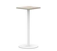 Italia 600mm Poseur Square Table Grey Oak Top 1145mm High White Leg