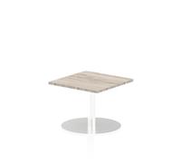 Italia 600mm Poseur Square Table Grey Oak Top 475mm High Leg