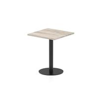 Italia 600mm Poseur Square Table Grey Oak Top 720mm High Black Leg