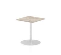 Italia 600mm Poseur Square Table Grey Oak Top 725mm High Leg