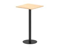 Italia 600mm Poseur Square Table Maple Top 1145mm High Black Leg