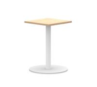 Italia 600mm Poseur Square Table Maple Top 720mm High White Leg