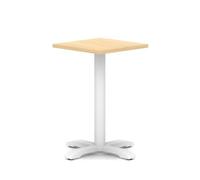 Italia 600mm Poseur Square Table Maple Top 750mm High White Leg Cross Base