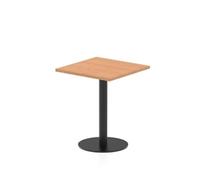 Italia 600mm Poseur Square Table Oak Top 720mm High Black Leg