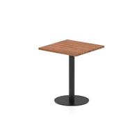Italia 600mm Poseur Square Table Walnut Top 720mm High Black Leg