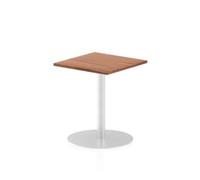 Italia 600mm Poseur Square Table Walnut Top 725mm High Leg