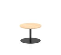 Italia 600mm Round Coffee Table Maple Top 475mm High Black Leg