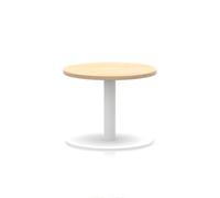 Italia 600mm Round Coffee Table Maple Top 475mm High White Leg