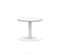 Italia 600mm Round Coffee Table White Top 475mm High White Leg