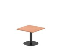 Italia 600mm Square Coffee Table Beech Top 475mm High Black Leg