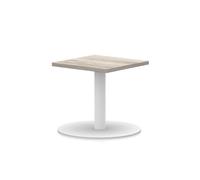 Italia 600mm Square Coffee Table Grey Oak Top 475mm High White Leg
