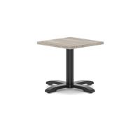 Italia 600mm Square Coffee Table Grey Oak Top 495mm High Black Leg Cross Base