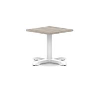 Italia 600mm Square Coffee Table Grey Oak Top 495mm High White Leg Cross Base