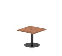 Italia 600mm Square Coffee Table Walnut Top 475mm High Black Leg