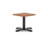 Italia 600mm Square Coffee Table Walnut Top 495mm High Black Leg Cross Base