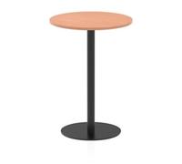 Italia 800mm Poseur Round Table Beech 1145mm High Black Leg
