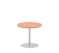 Italia 800mm Poseur Round Table Beech Top 725mm High Leg