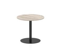 Italia 800mm Poseur Round Table Grey Oak Top 720mm High Black Leg