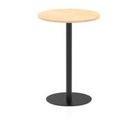 Italia 800mm Poseur Round Table Maple Top 1145mm High Black Leg