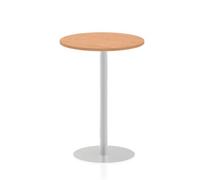 Italia 800mm Poseur Round Table Oak Top 1145mm High Leg