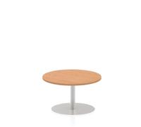 Italia 800mm Poseur Round Table Oak Top 475mm High Leg