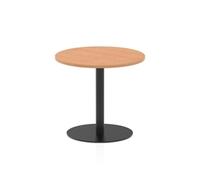 Italia 800mm Poseur Round Table Oak Top 720mm High Black Leg