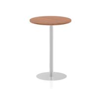 Italia 800mm Poseur Round Table Walnut Top 1145mm High Leg