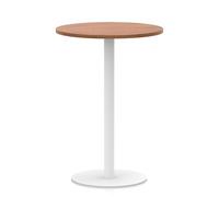 Italia 800mm Poseur Round Table Walnut Top 1145mm High White Leg