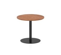 Italia 800mm Poseur Round Table Walnut Top 720mm High Black Leg