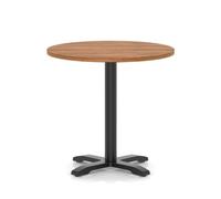 Italia 800mm Poseur Round Table Walnut Top 750mm High Black Leg Cross Base