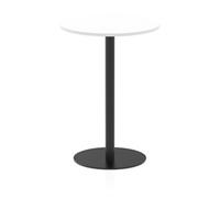 Italia 800mm Poseur Round Table White Top 1145mm High Black Leg