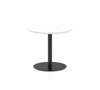 Italia 800mm Poseur Round Table White Top 720mm High Black Leg