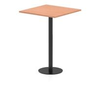 Italia 800mm Poseur Square Table Beech 1145mm High Black Leg