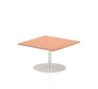 Italia 800mm Poseur Square Table Beech Top 475mm High Leg