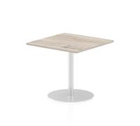 Italia 800mm Poseur Square Table Grey Oak Top 725mm High Leg