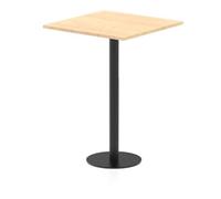 Italia 800mm Poseur Square Table Maple Top 1145mm High Black Leg