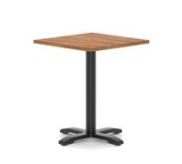 Italia 800mm Poseur Square Table Walnut Top 750mm High Black Leg Cross Base
