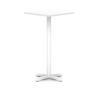 Italia 800mm Poseur Square Table White Top 1170mm High White Leg Cross Base