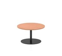 Italia 800mm Round Coffee Table Beech 475mm High Black Leg