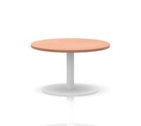 Italia 800mm Round Coffee Table Beech Top 475mm High White Leg