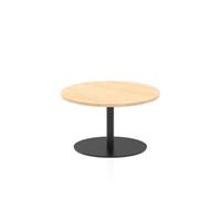 Italia 800mm Round Coffee Table Maple Top 475mm High Black Leg