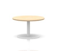 Italia 800mm Round Coffee Table Maple Top 475mm High White Leg