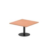 Italia 800mm Square Coffee Table Beech Top 475mm High Black Leg